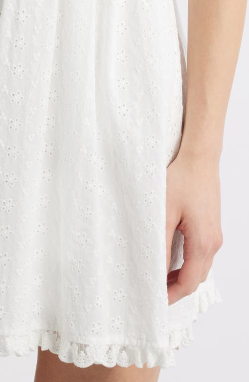 City Studio Eyelet Embroidery Minidress In White