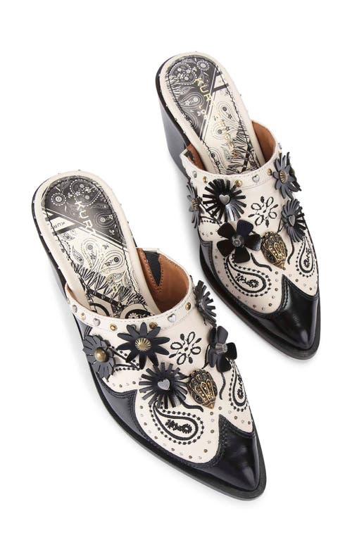 Kurt Geiger 70mm Floral-embellishment Mules In Black