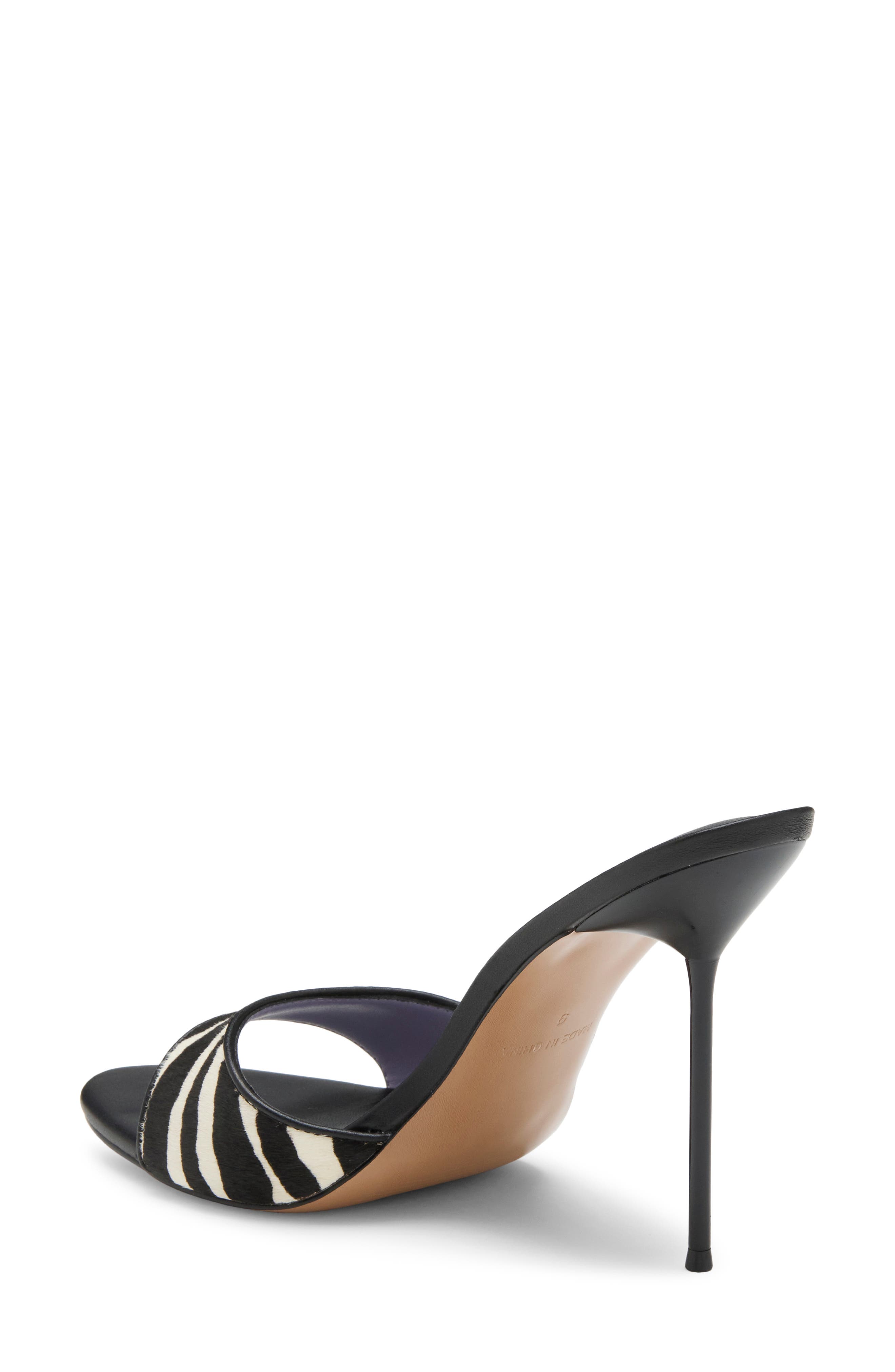 Davina Genuine Calf Hair Sandal, Alternate, color, ZEBRA