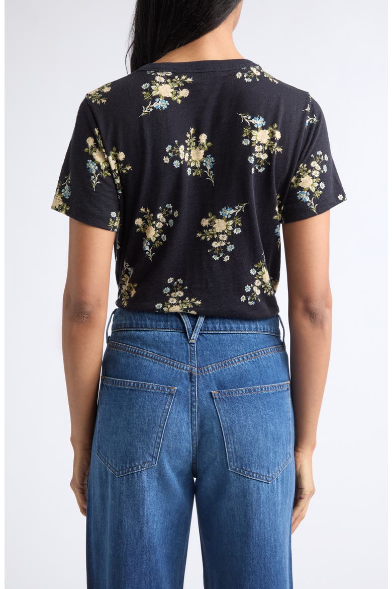 Carla Floral Print T-Shirt, Alternate, color, BLACK MULTI