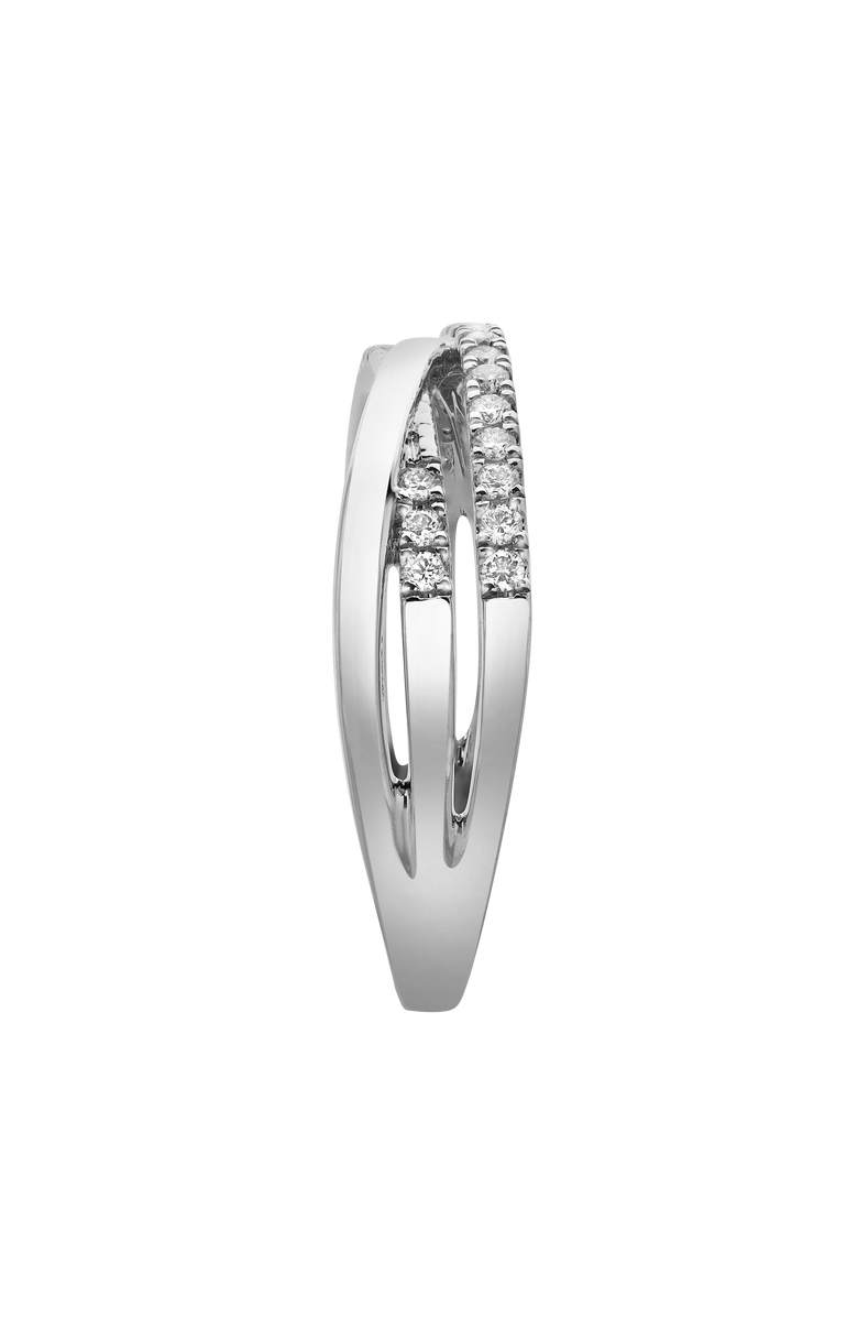 LuvMyJewelry Nexus 14K Gold Round Diamond Studded Crossover Band Ring - 0.24cts, Alternate, color, 14K White Gold