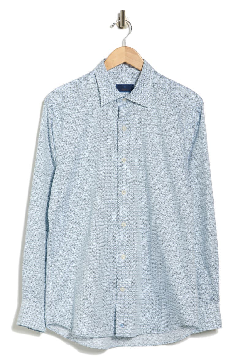Geometric Print Cotton Sport Shirt, Alternate, color, WHITE/ MULTI