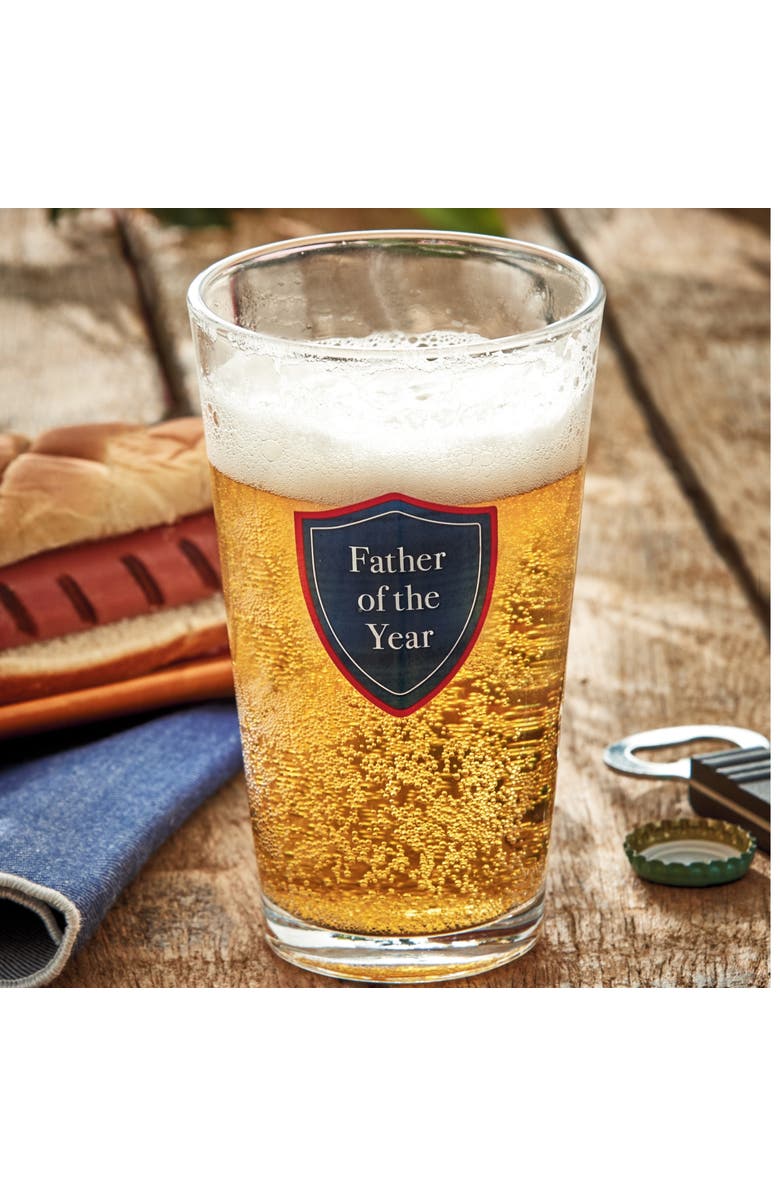 tag Father Of The Year Pilsner Beer Glass Dishwasher Safe, Alternate, color, Clear