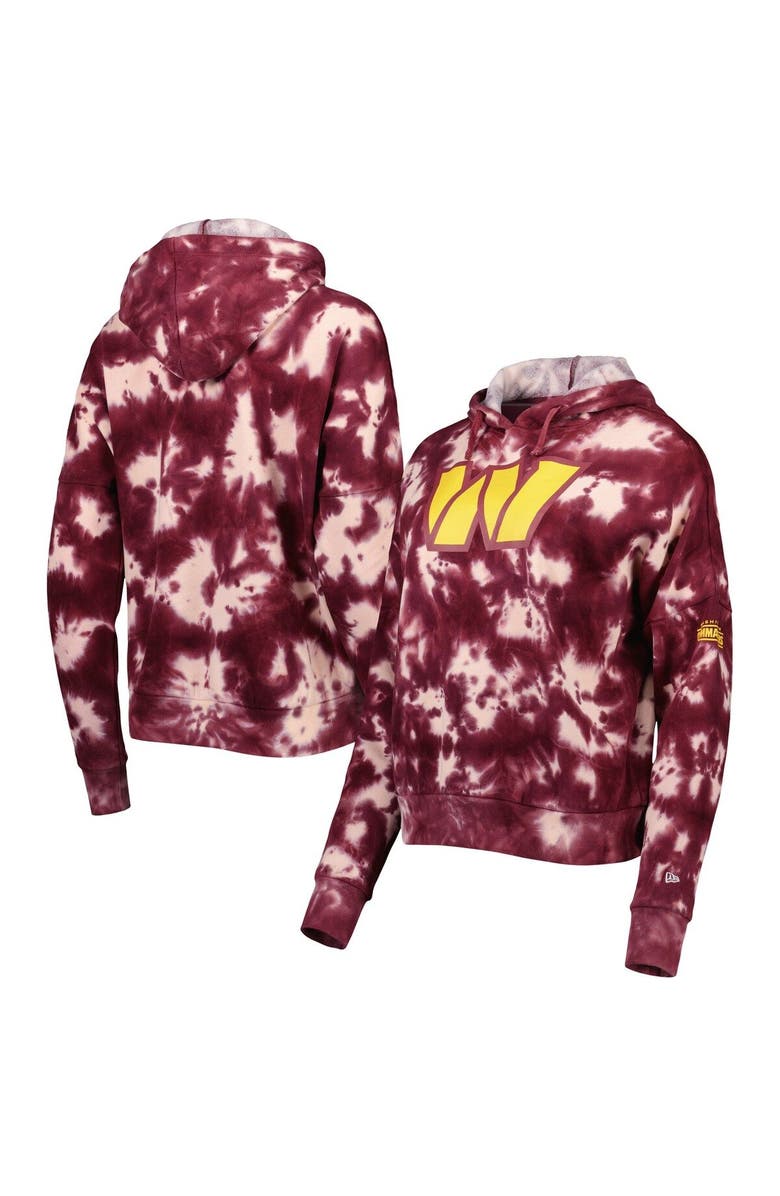 New Era Women's New Era Burgundy Washington Commanders Cloud Dye Fleece Pullover Hoodie, Main, color, Burgundy