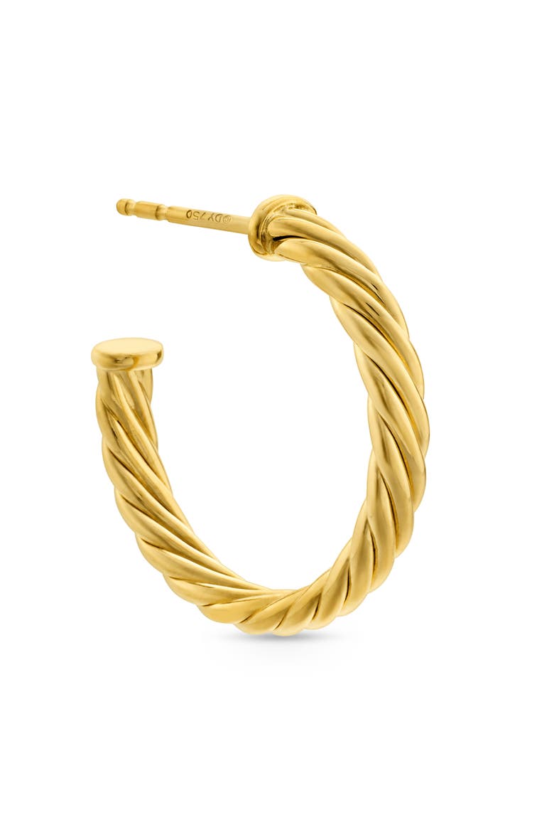 Small Cablespira Hoop Earrings in 18K Yellow Gold, Alternate, color, GOLD