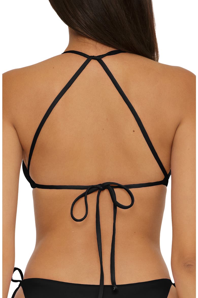 Color Code Wraparound Triangle Bikini Top, Alternate, color, BLACK