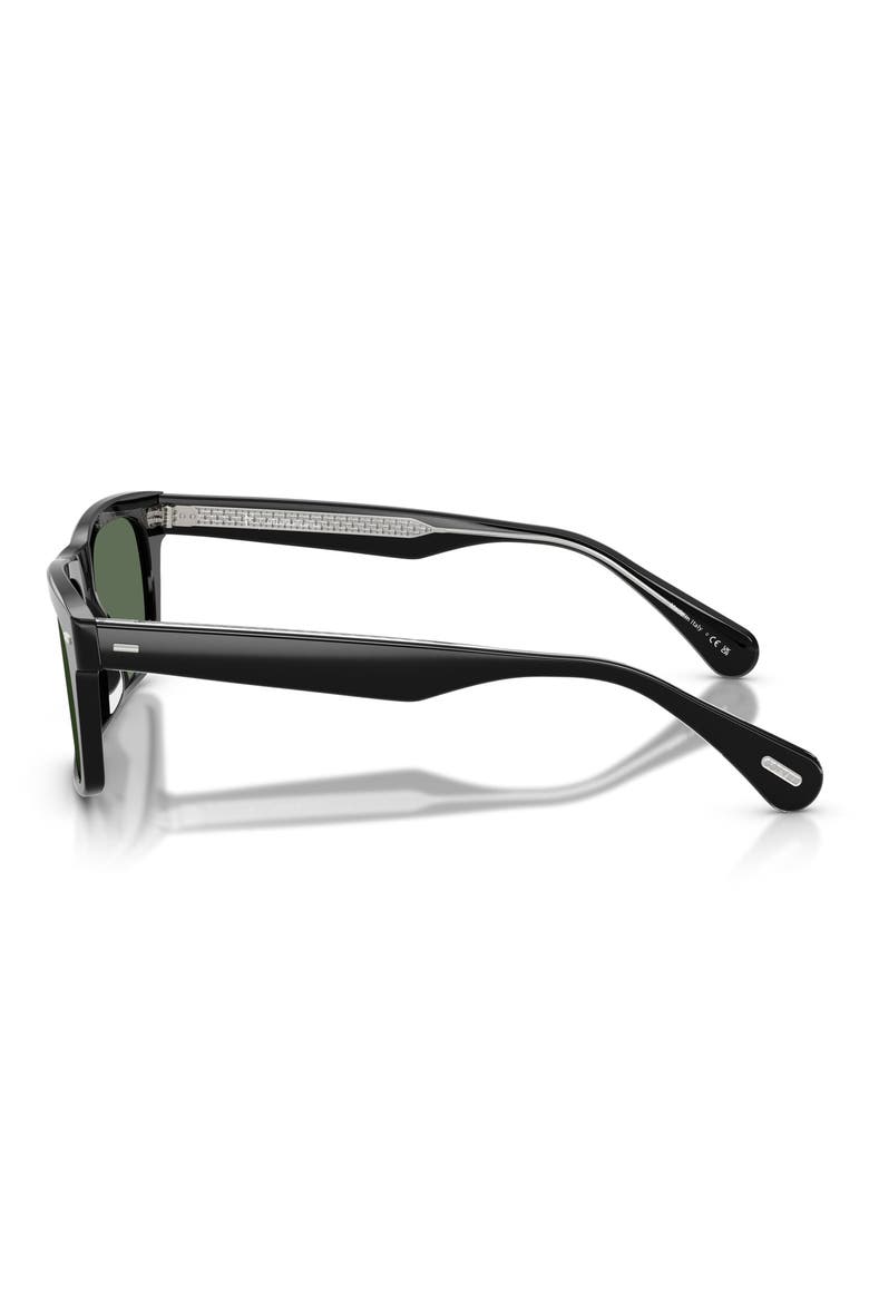 x Roger Federer Mr. Federer 55mm Polarized Rectangular Sunglasses, Alternate, color, BLACK / G-15 POLAR