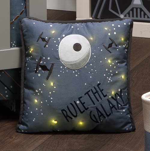 Lambs & Ivy Star Wars Signature Galaxy Led Light-up Decorative Throw Pillow In Blue