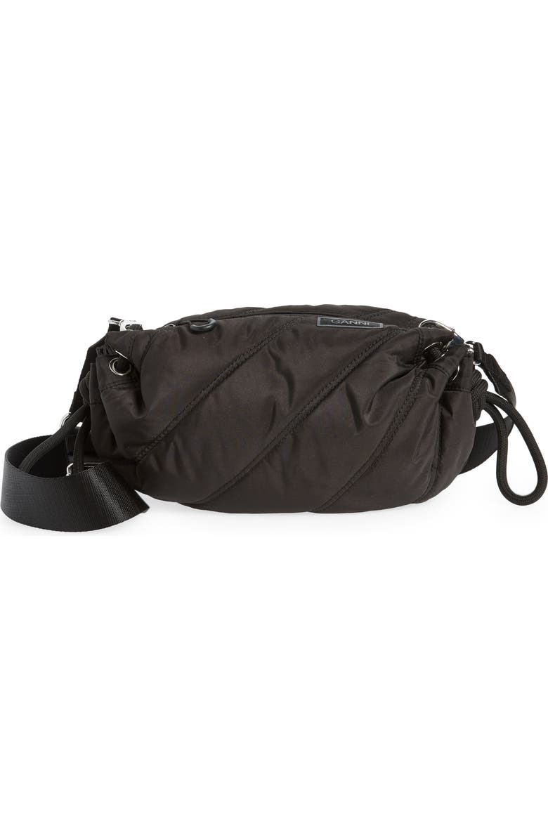 Ganni Small Quilted Recycled Polyester Duffle Bag, Main, color,