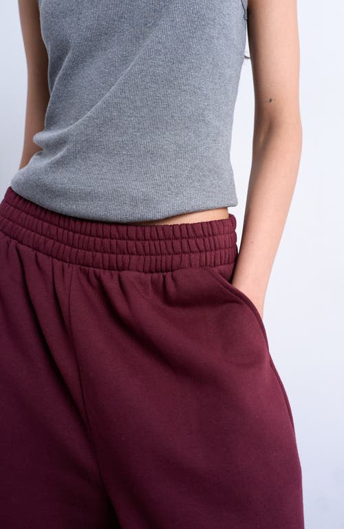 Topshop Straight Leg Sweatpants In Burgundy