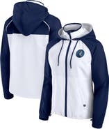 FANATICS Women's Fanatics White/Navy Minnesota Timberwolves Anorak Raglan Full-Zip Hoodie Jacket