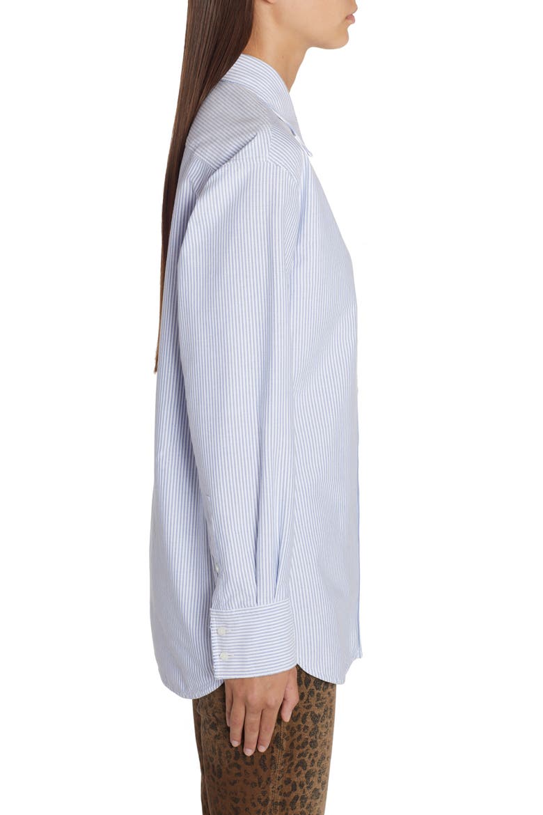 Stripe Cotton Button-Up Shirt, Alternate, color, WHITE INFINITY