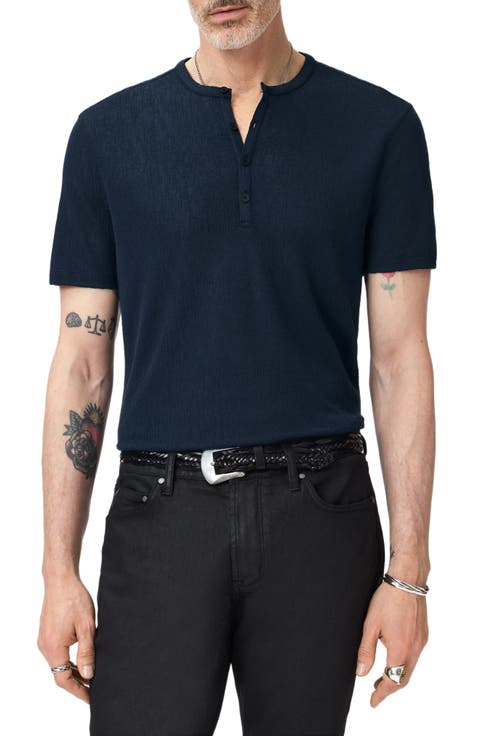 Egon Texture Knit Short Sleeve Henley