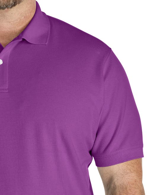Harbor Bay By Dxl Big & Tall Piqué Polo Shirt In Purple