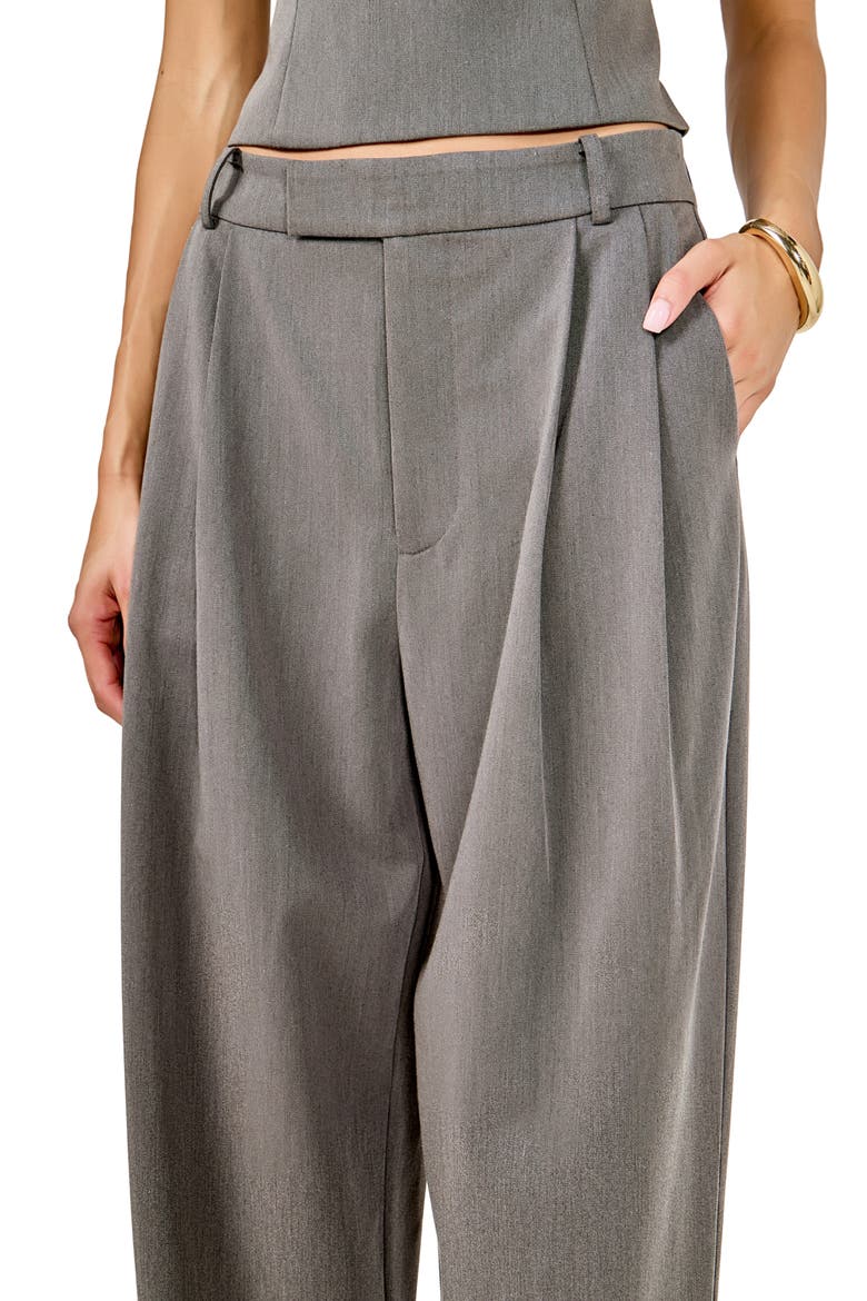 Pleat Front Wide Leg Pants, Alternate, color, GREY