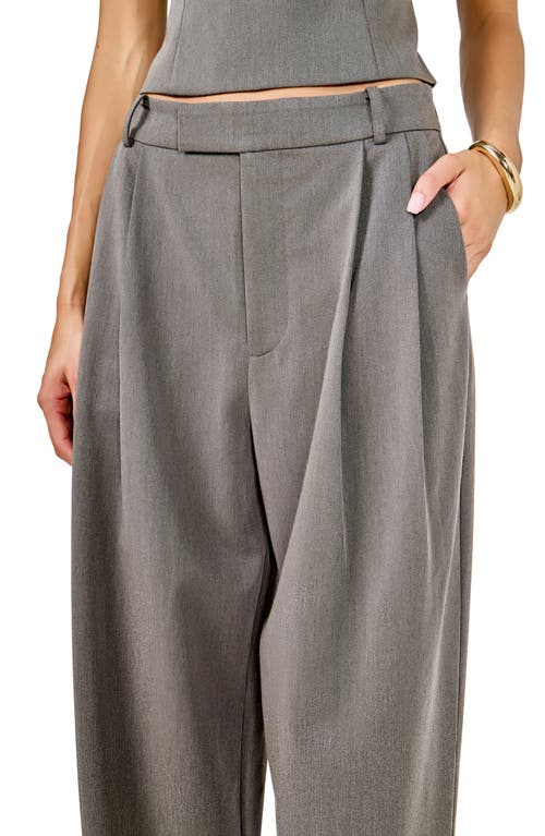 Endless Rose Pleat Front Wide Leg Pants In Gray
