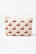 Elizabeth Scarlett Cherries Velvet Everyday Pouch