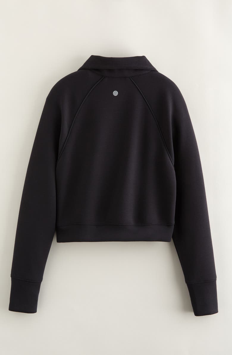 Zella Girl Kids' Varsity Track Half Zip Pullover, Alternate, color, Black