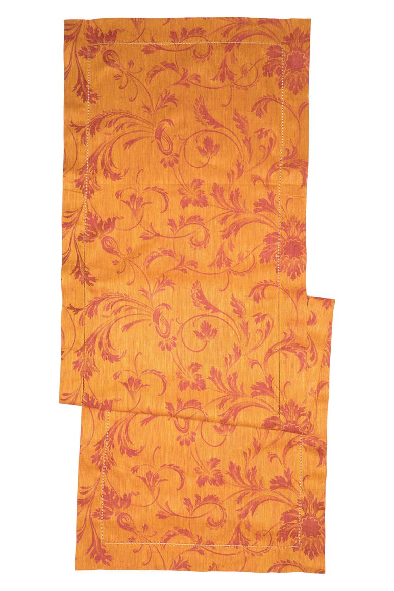 Linen 20" x 68" Renaissance Table Runner, Main, color, GOLD AND GRAPE