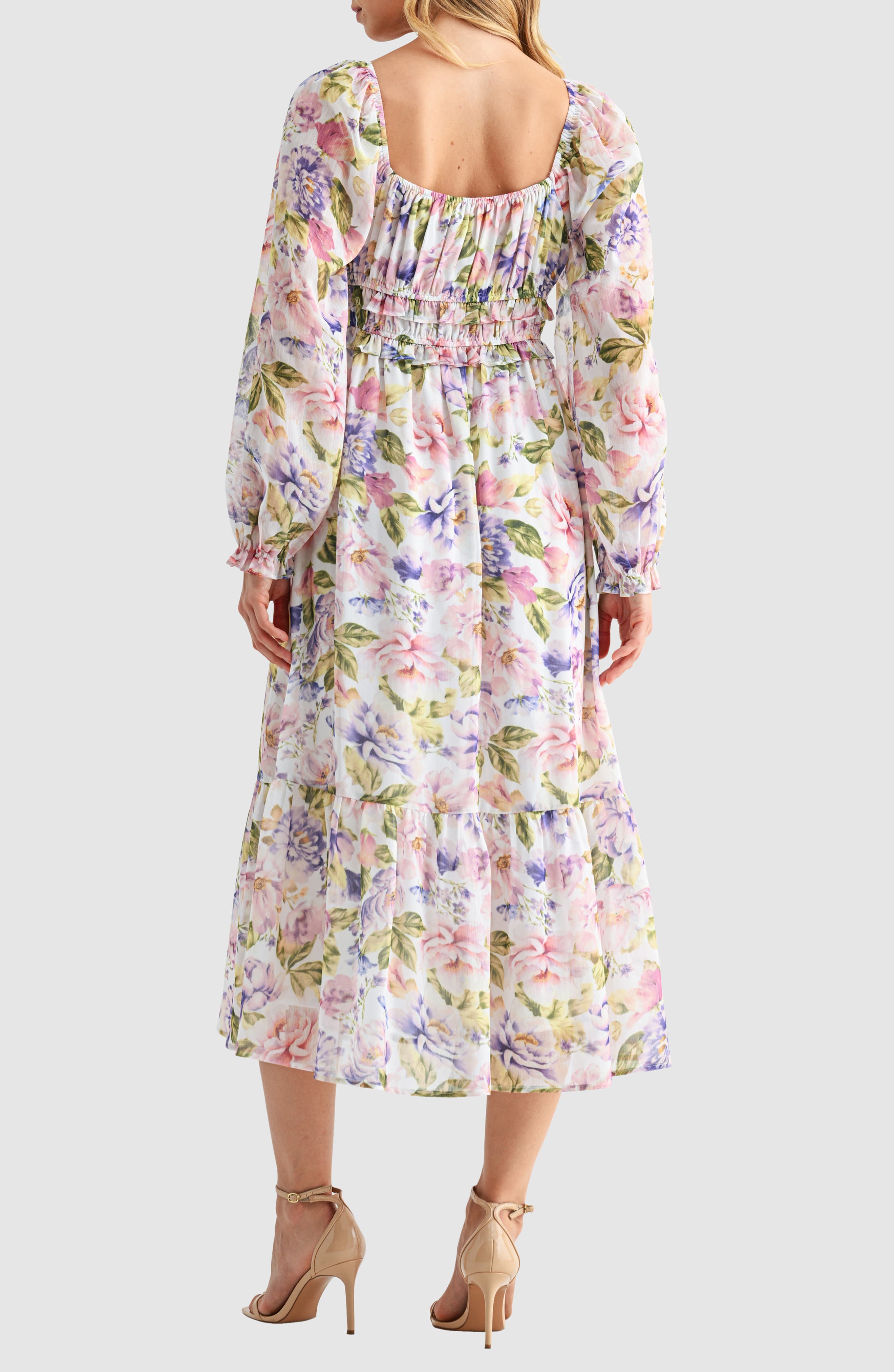 Long Sleeve Tiered Midi Dress - image 2