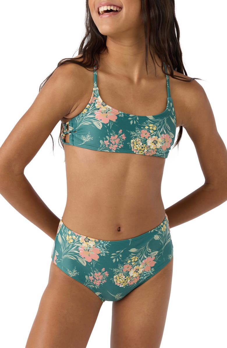 O'Neill Kids' Naya Floral Strappy Two-Piece Swimsuit, Alternate, color, 