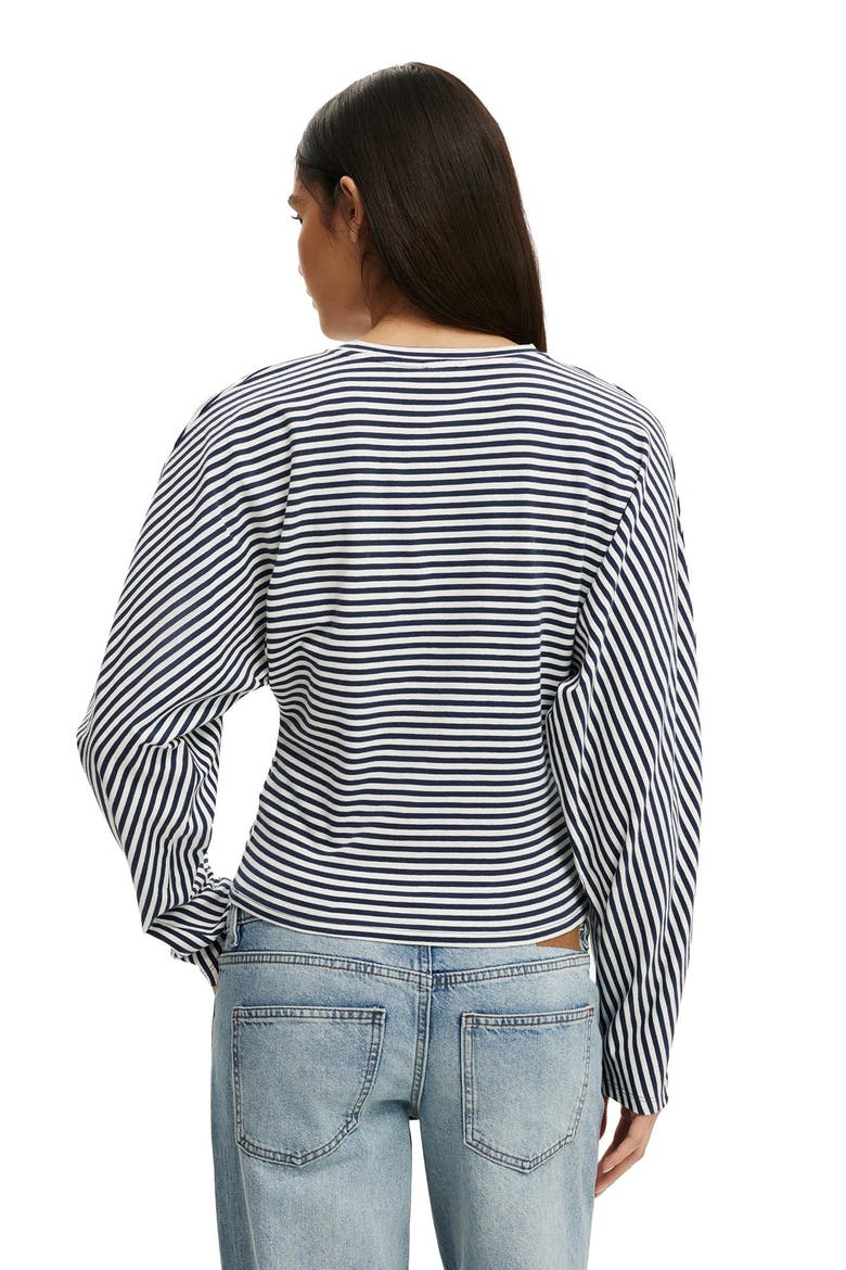 Women's Blair Batwing Long Sleeve, Alternate, color, Madi Stripe Shadow Navy