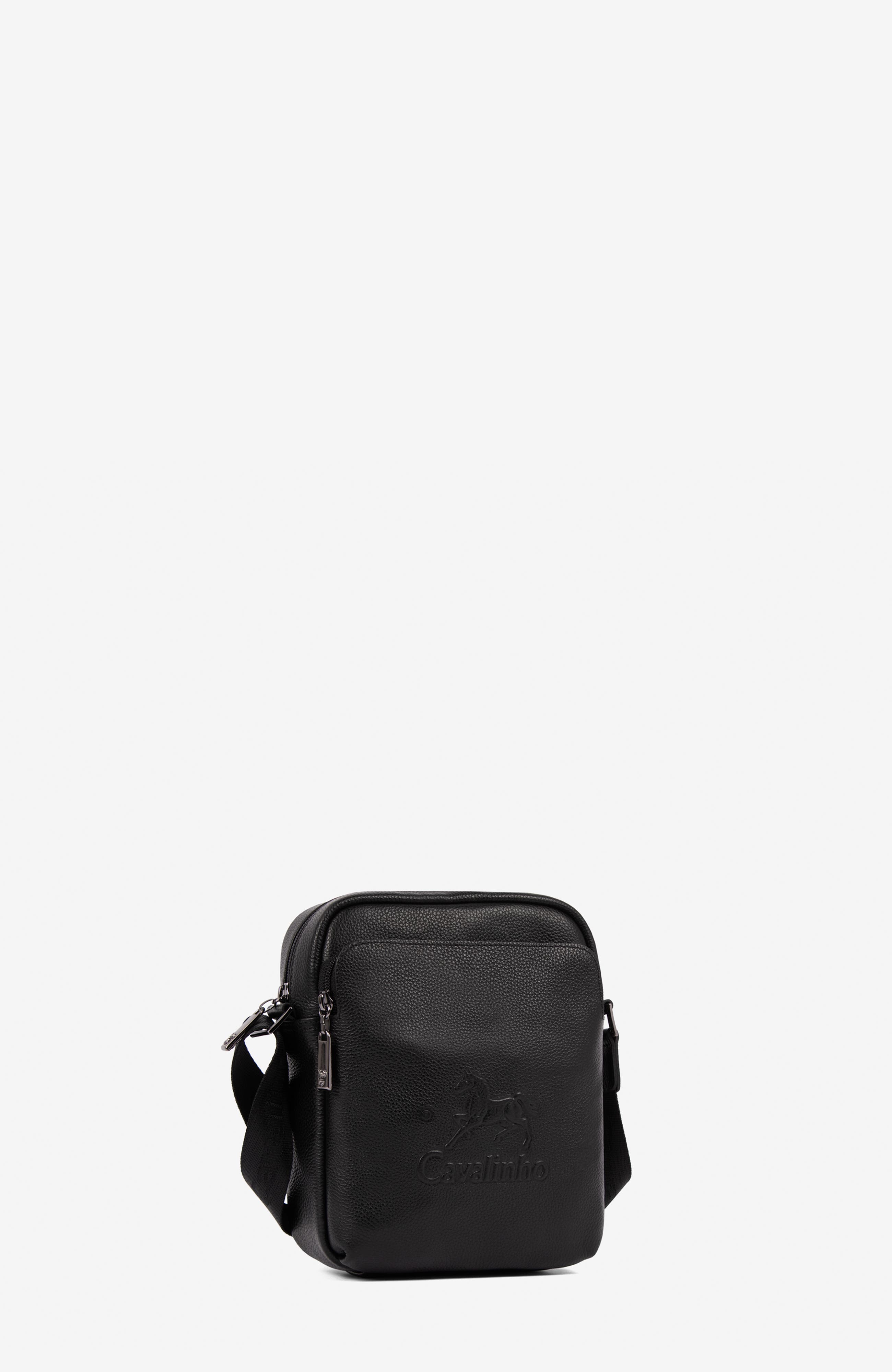 El Cavaleiro 400 Leather Traveler Crossbody Bag, Alternate, color, Black