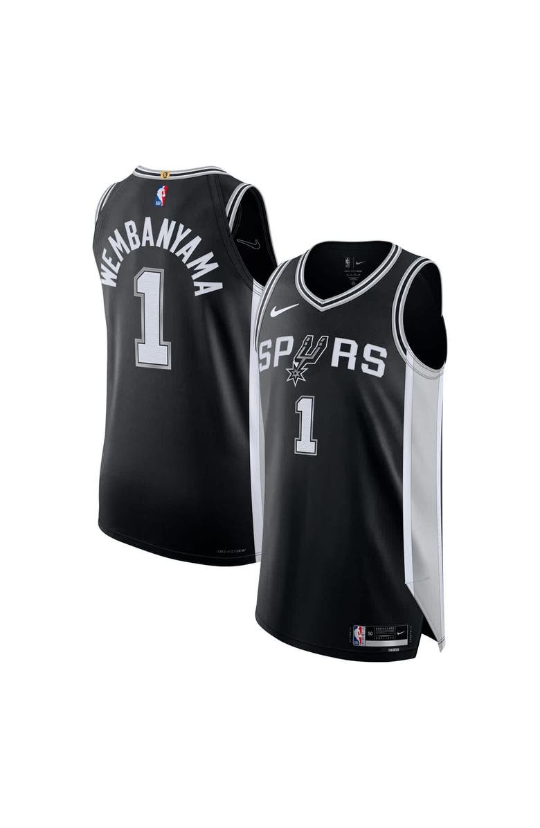 Nike Men's Nike Victor Wembanyama Black San Antonio Spurs Authentic Jersey - Icon Edition, Alternate, color, Black