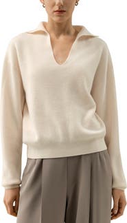 Lilysilk Women's Ribbed Cashmere Polo Sweater