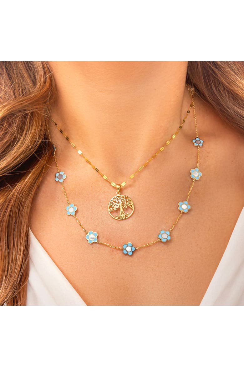 Turquoise Daisy Necklace, Alternate, color, Turquoise