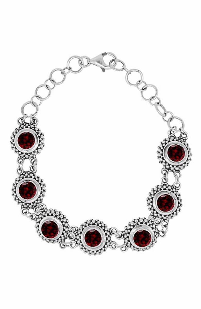 SAMUEL B. Round Stone Station Bracelet, Main, color, Red