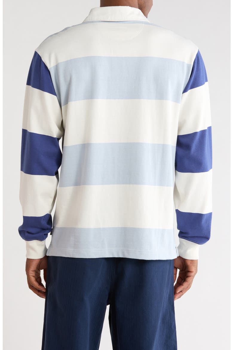 Two-Tone Ward Stripe Long Sleeve Rugby Polo, Alternate, color, MARSHMALLOW-SOFT SLATE