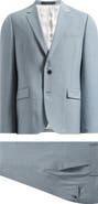 Paul Smith London Soho Trim Fit Light Blue Mélange Wool Suit