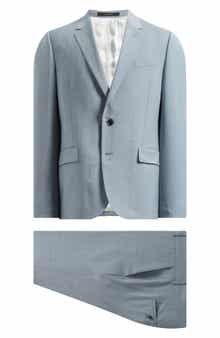 Paul Smith London Soho Trim Fit Light Blue Mélange Wool Suit