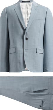 Paul Smith London Soho Trim Fit Light Blue Mélange Wool Suit