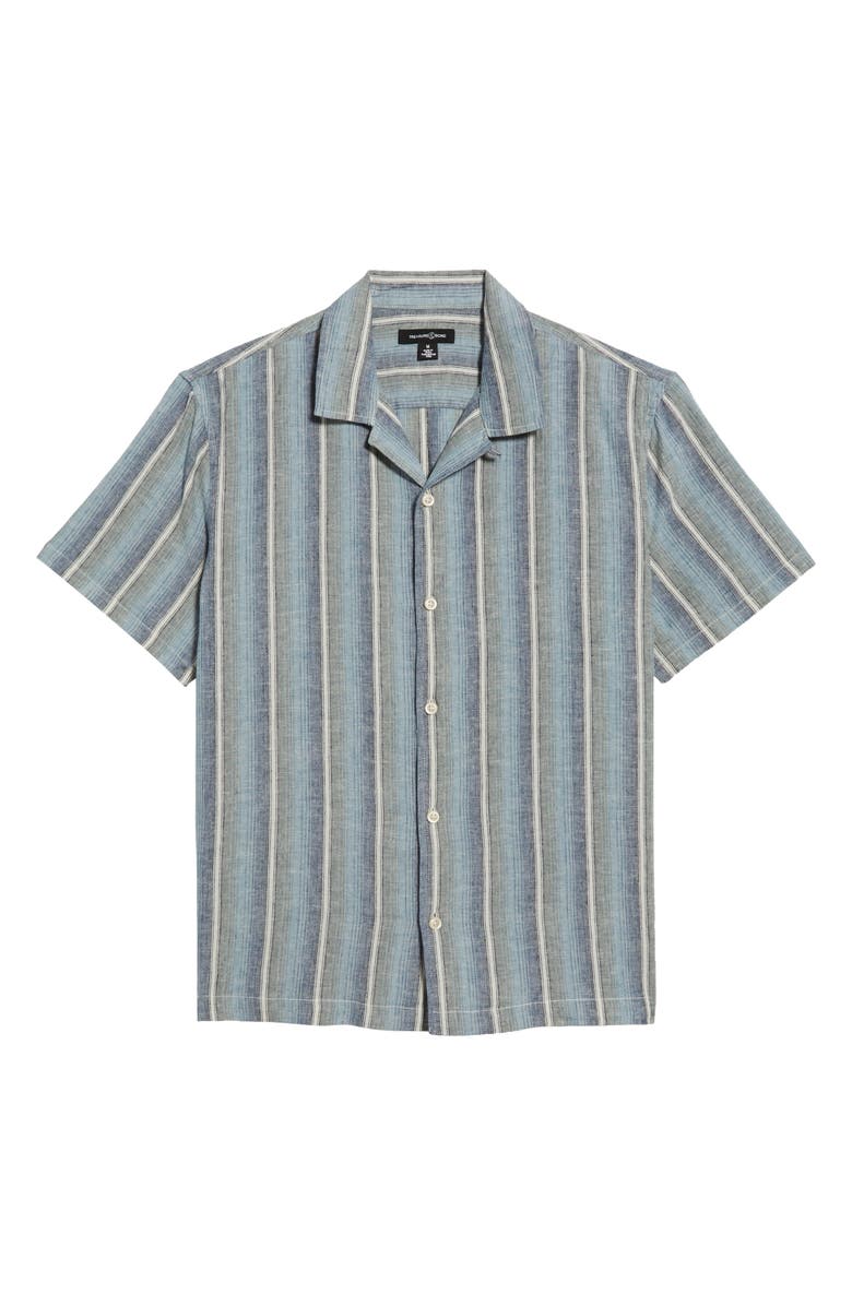 Treasure & Bond Linen & Cotton Camp Shirt, Alternate, color, Ivory Sunset Stripe