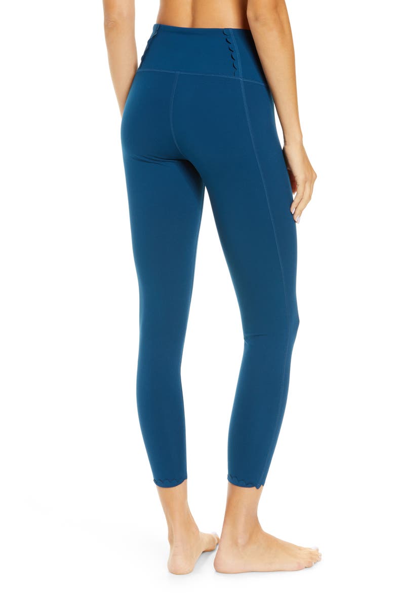 Scalloped Studio Lite 7/8 Leggings, Alternate, color, BLUE AURORA