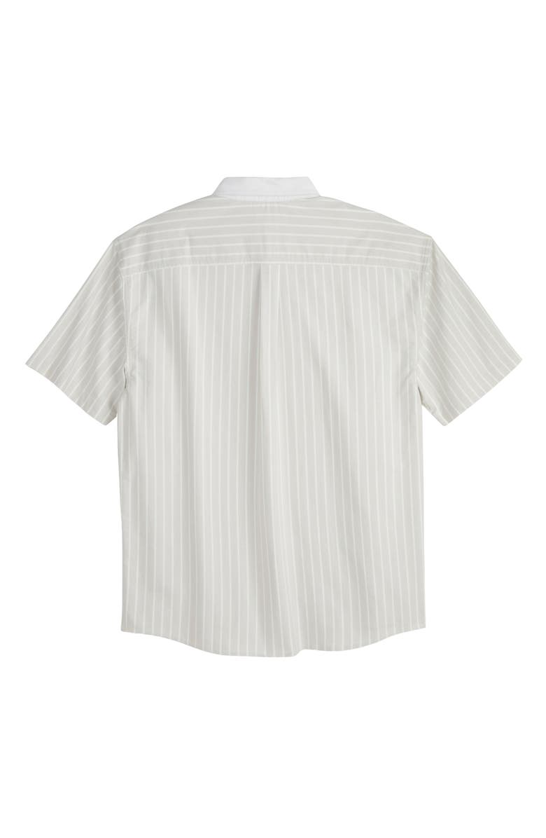 Scotch & Soda Pinpoint Boxy Short Sleeve Cotton Button-Up Shirt, Alternate, color, Dove