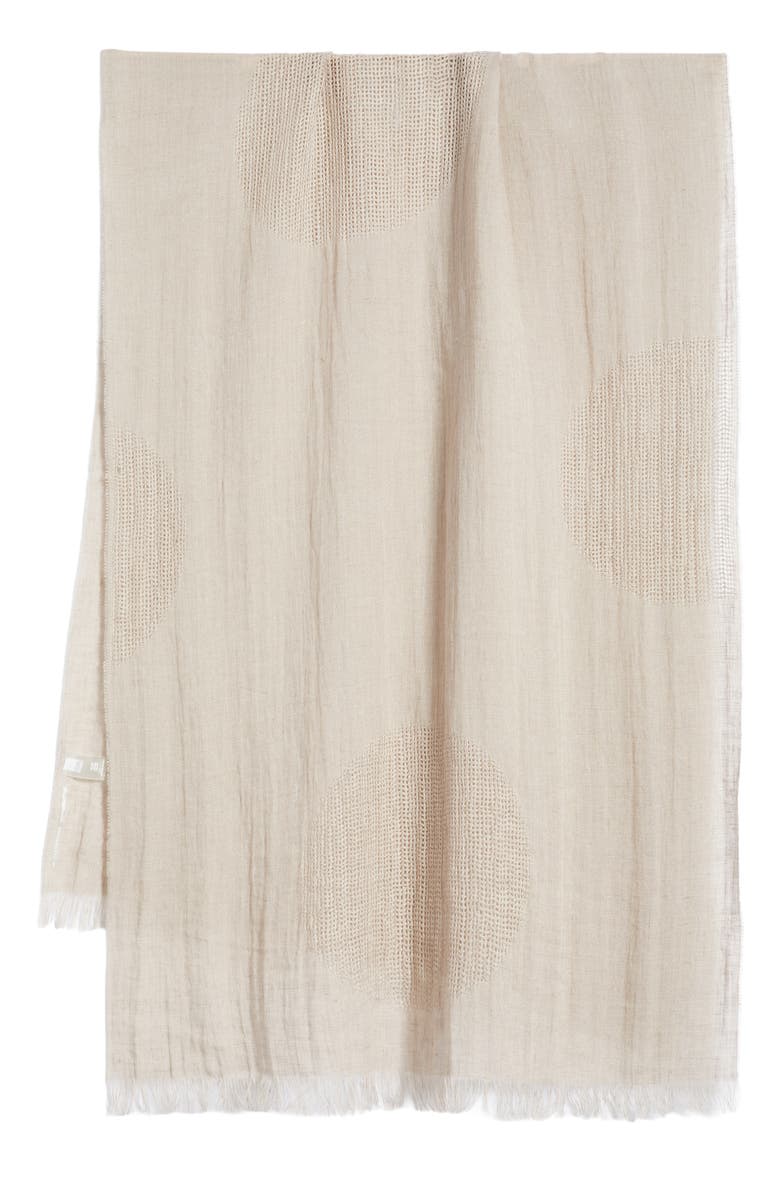 Eileen Fisher Linen Circles Scarf, Alternate, color, Wheat