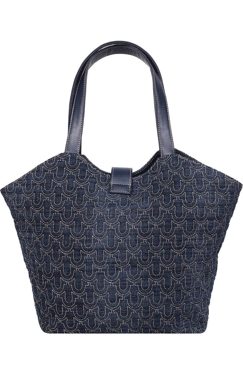 True Religion Horseshoe Charm Denim Tote, Alternate, color, Dark Denim