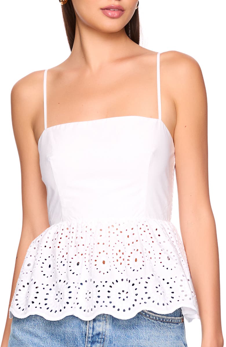 Susana Monaco Embroidered Eyelet Cotton Camisole, Main, color, Sugar