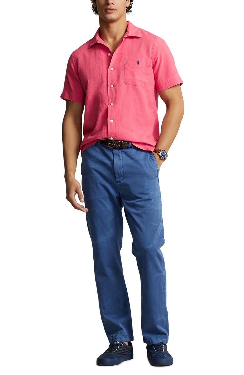 Polo Ralph Lauren Linen Blend Camp Shirt, Alternate, color,