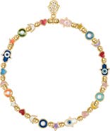 Karma and Luck Spiritual Blessings - Enamel Multi Charm Bracelet
