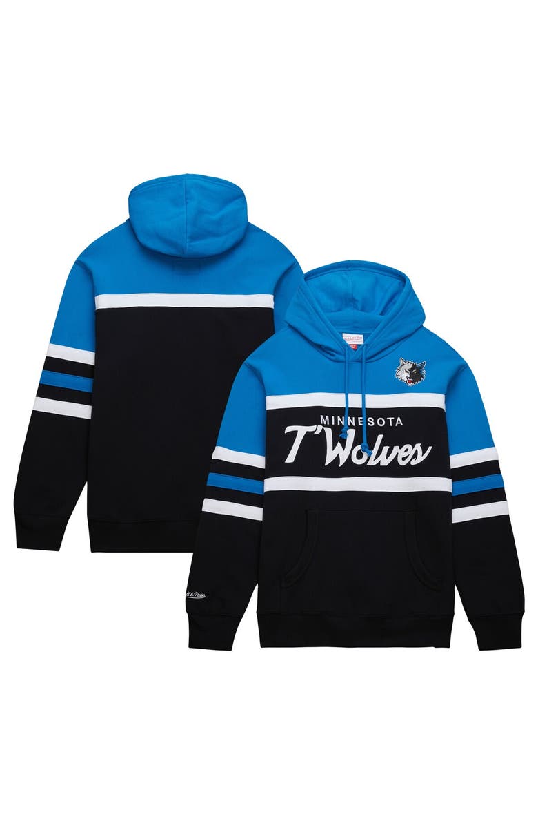 Mitchell & Ness Men's Mitchell & Ness Black/Blue Minnesota Timberwolves Head Coach Pullover Hoodie, Alternate, color,