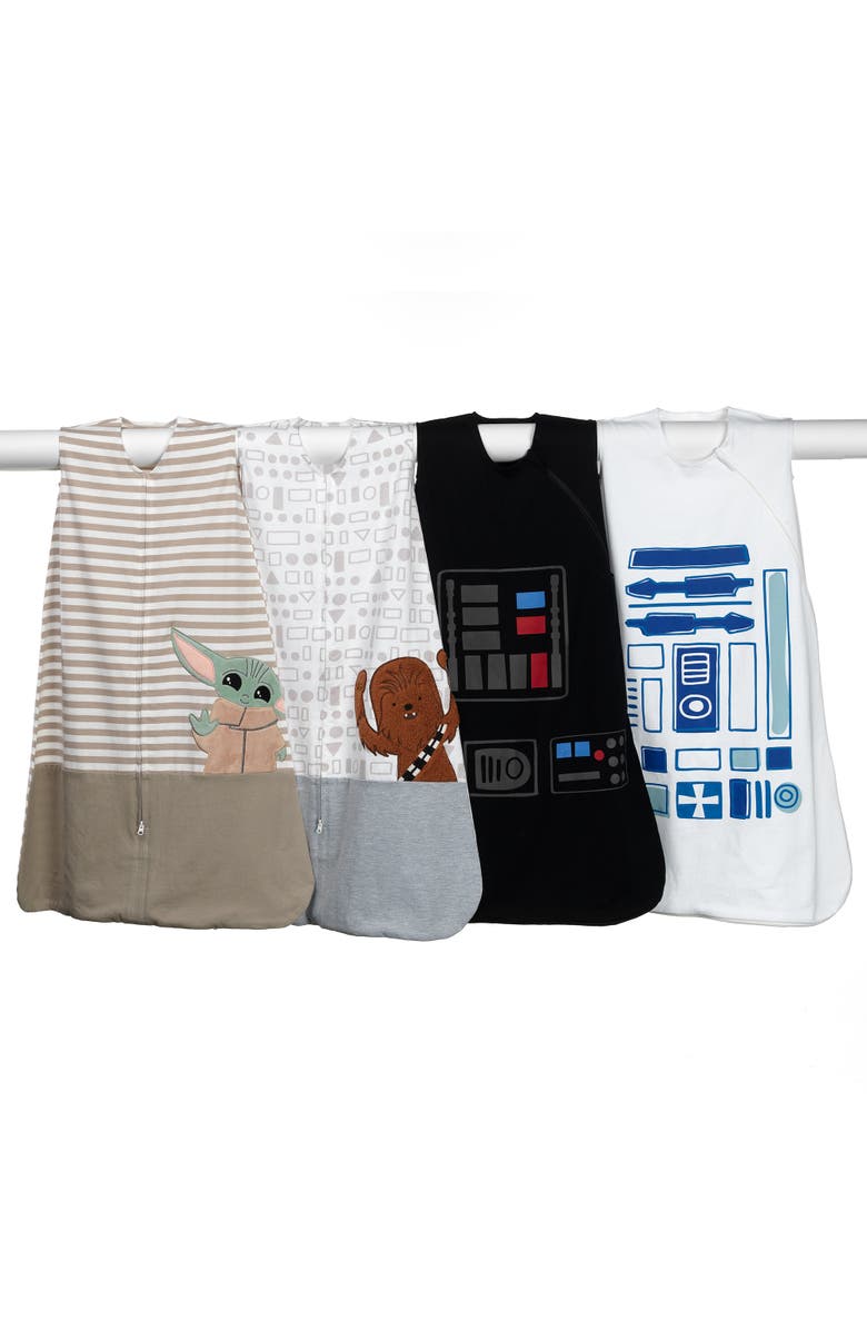 Lambs & Ivy Star Wars Baby Yoda Grogu The Child Cotton Wearable Blanket, Alternate, color, Taupe