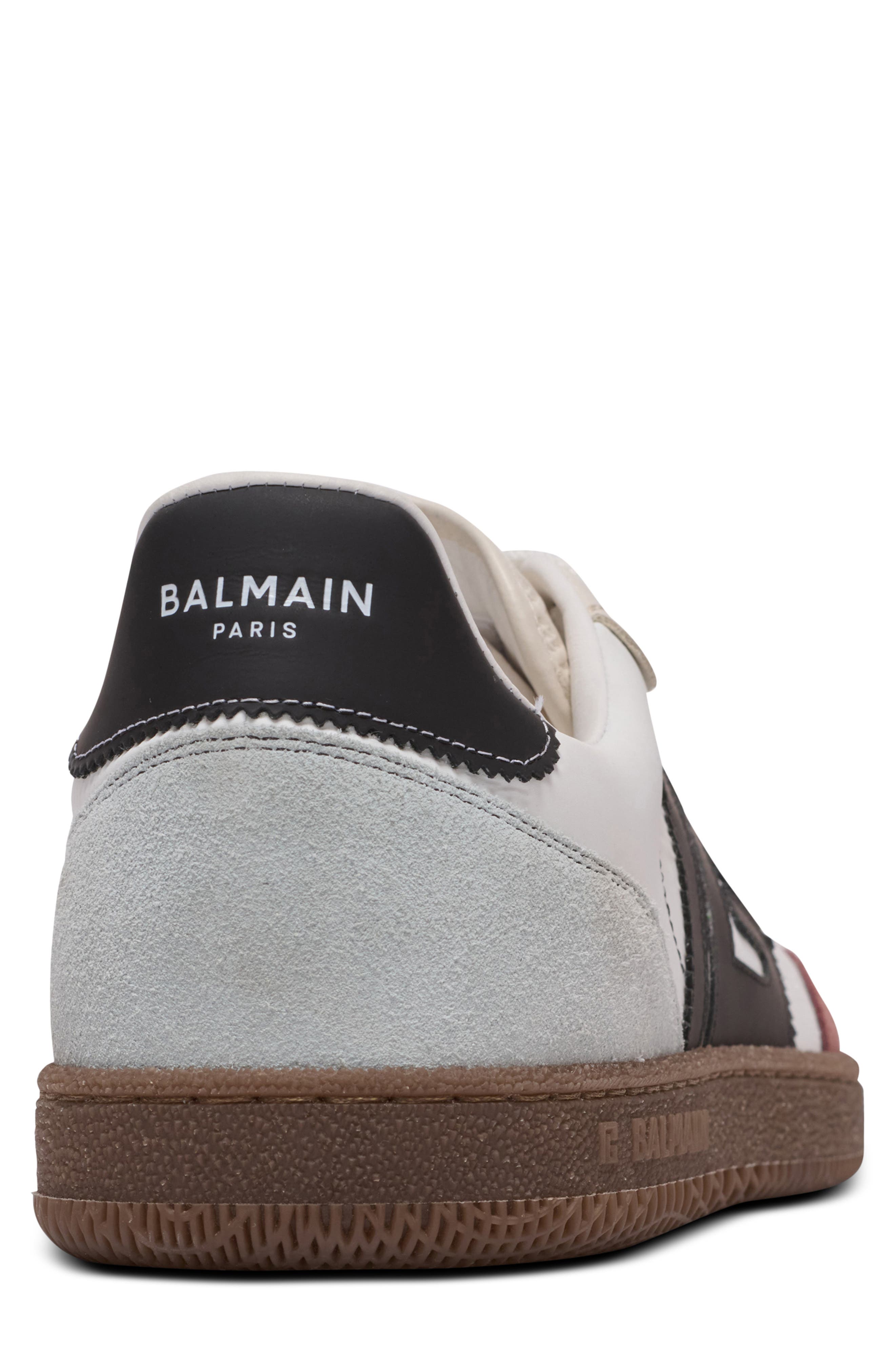 Balmain Swan Low Top Sneaker, Alternate, color, Gl0 White/ Burgundy