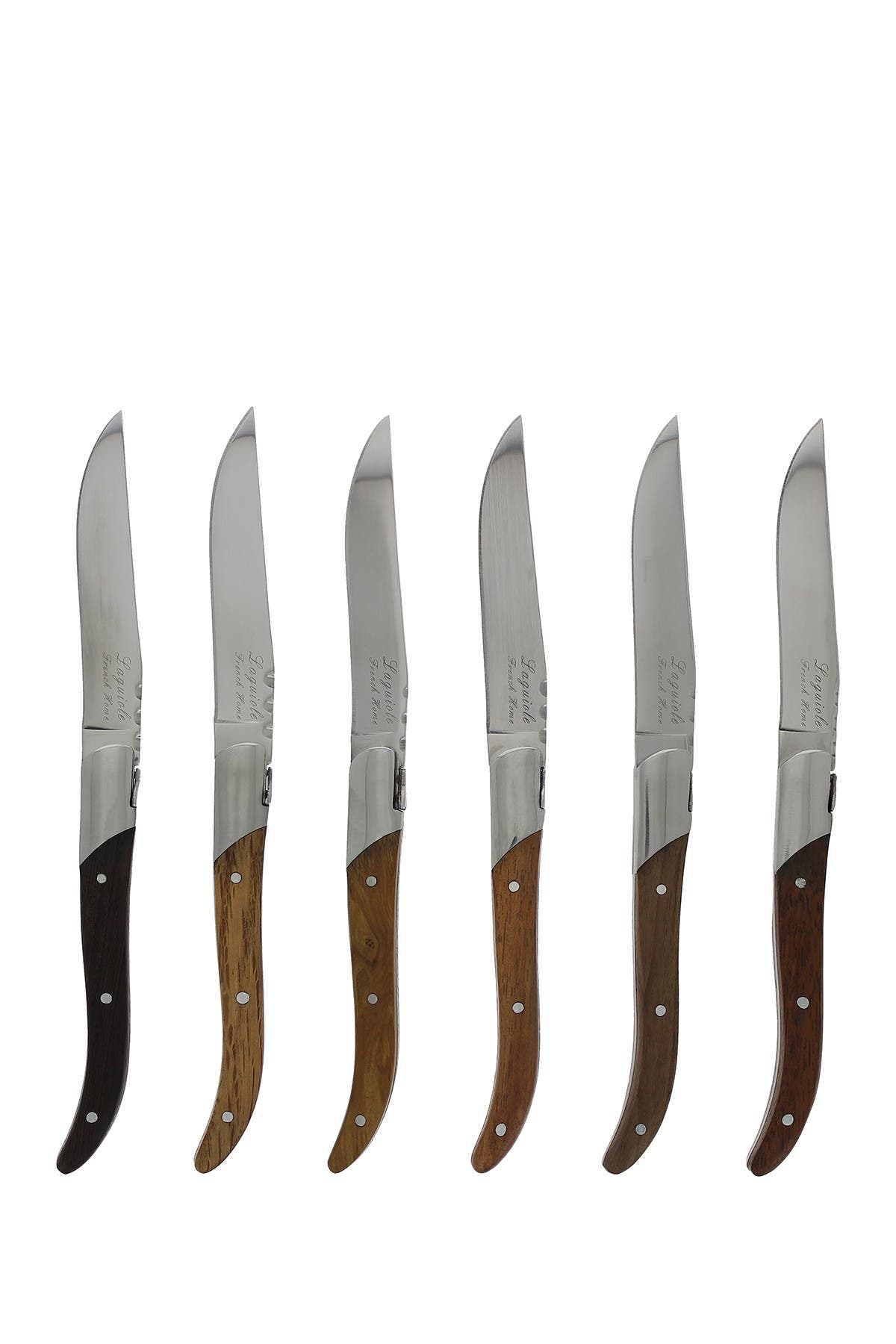 FRENCH HOME Laguiole Connoisseur 6-Piece Assorted Wood Steak Knife Set