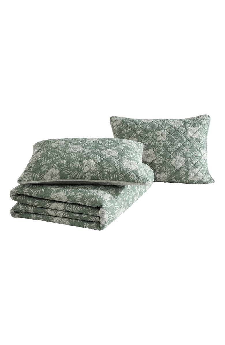 Tommy Bahama Hibiscus Jungle Cotton Quilt Set, Main, color, 