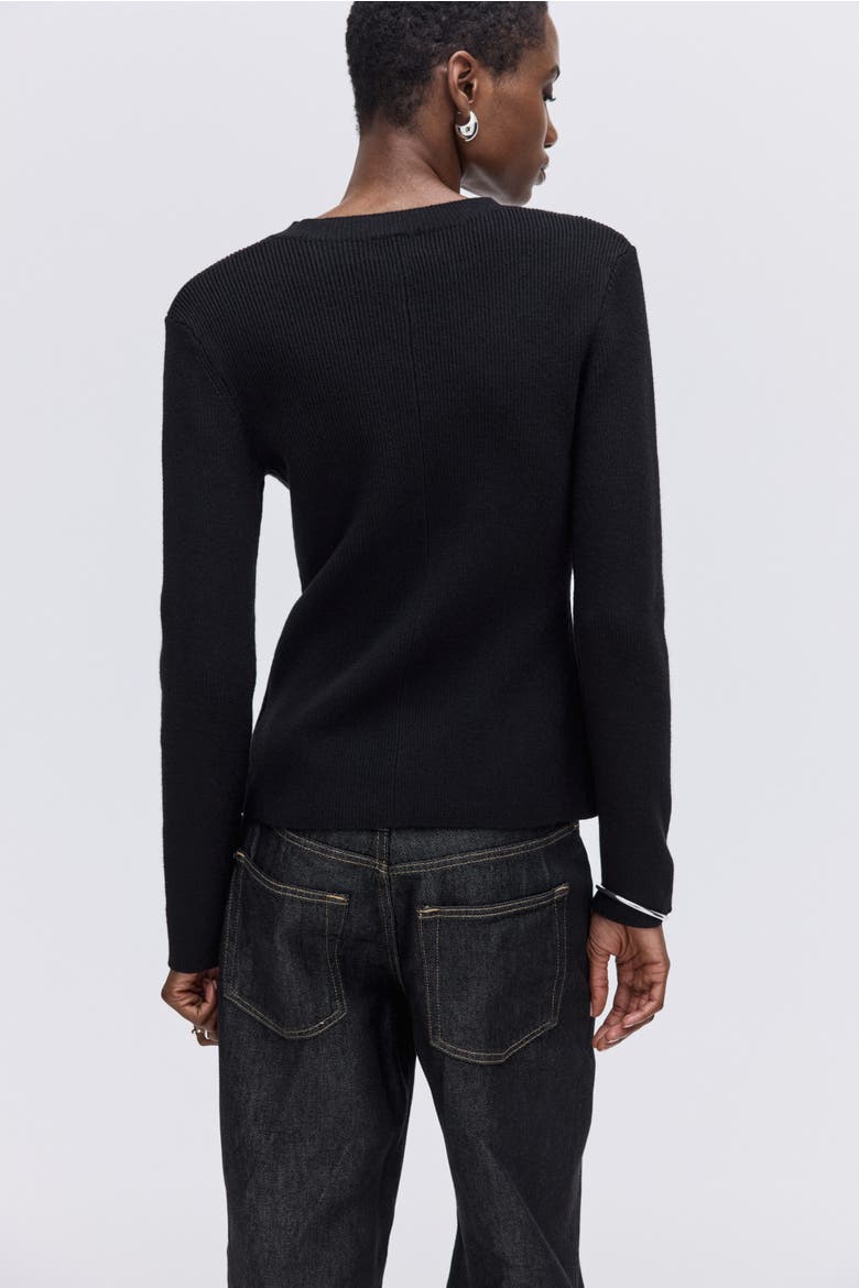 Fitted Cardigan, Alternate, color, Black