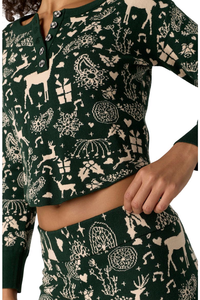 Intimately FP Soft Season Long Pajamas, Alternate, color, GREEN COMBO
